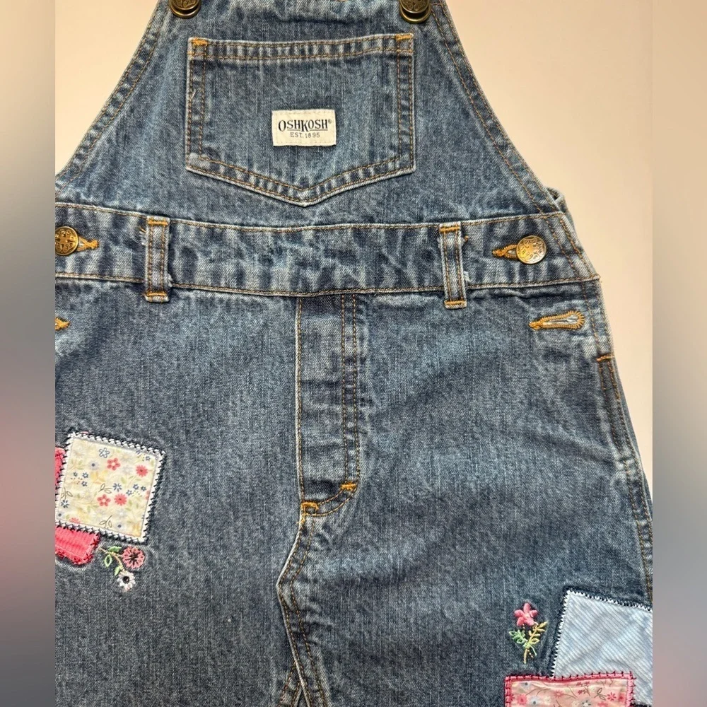 Osh Kosh Vintage Denim Patchwork Skirtall Size 4T